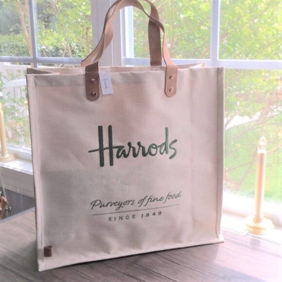 NEW Harrods Jute Shopper Bag Tote! - Picture 2 of 9